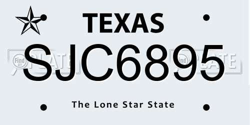 SJC6895 Texas License Plate