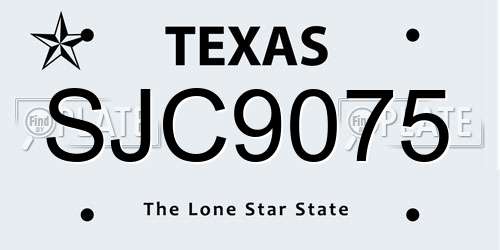 SJC9075 Texas License Plate