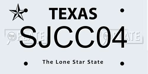 SJCC04 Texas License Plate