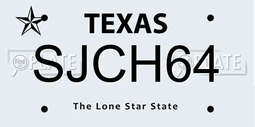 SJCH64 Texas License Plate