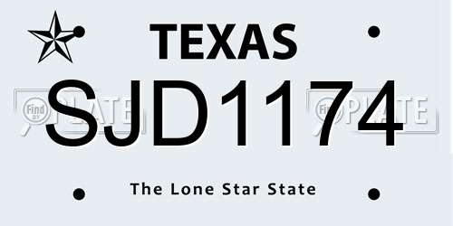 SJD1174 Texas License Plate