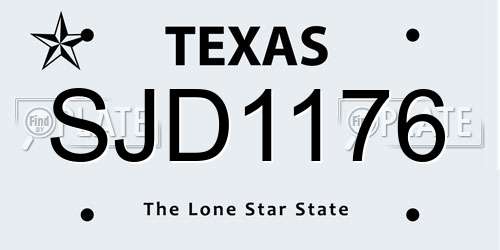 SJD1176 Texas License Plate