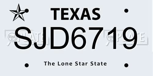 SJD6719 Texas License Plate