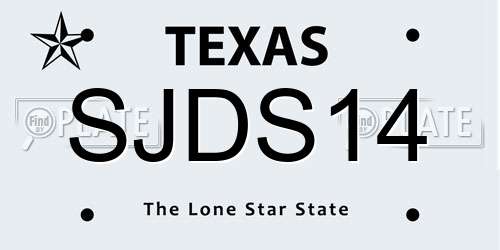 SJDS14 Texas License Plate