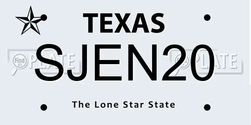 SJEN20 Texas License Plate