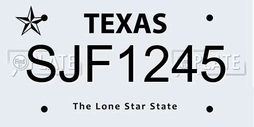 SJF1245 Texas License Plate