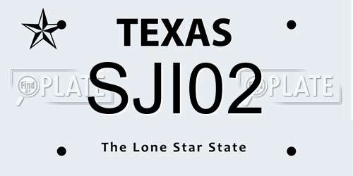 SJI02 Texas License Plate