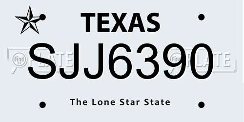 SJJ6390 Texas License Plate