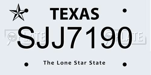 SJJ7190 Texas License Plate