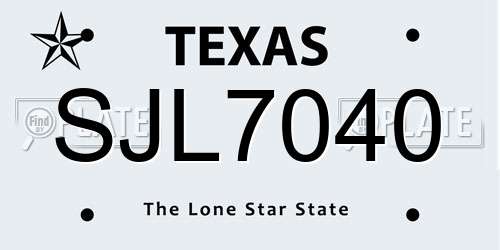 SJL7040 Texas License Plate