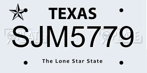 SJM5779 Texas License Plate