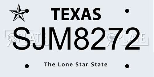 SJM8272 Texas License Plate
