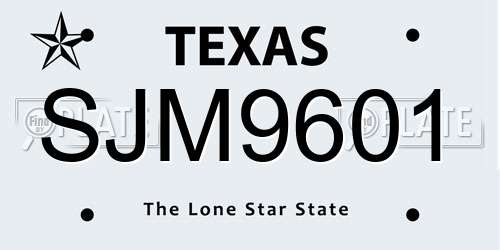 SJM9601 Texas License Plate