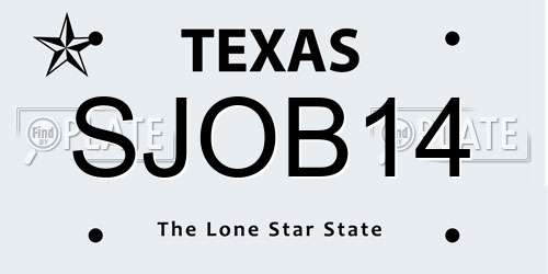 SJOB14 Texas License Plate