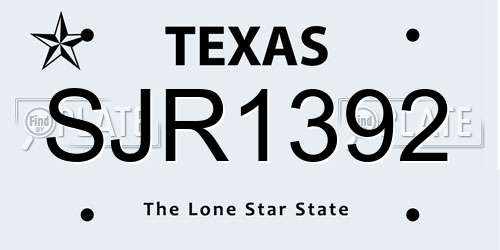 SJR1392 Texas License Plate