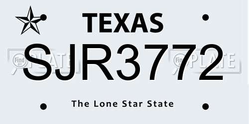 SJR3772 Texas License Plate