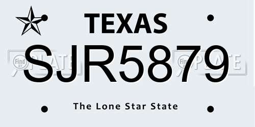 SJR5879 Texas License Plate