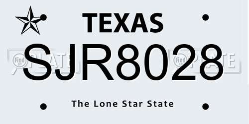 SJR8028 Texas License Plate