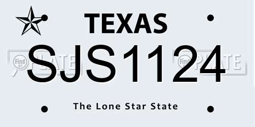 SJS1124 Texas License Plate