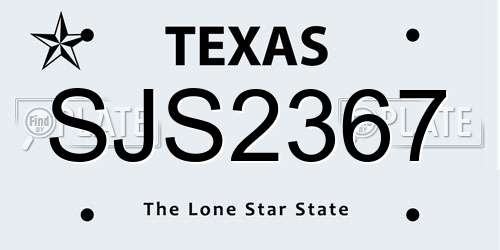 SJS2367 Texas License Plate