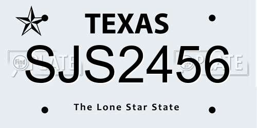 SJS2456 Texas License Plate
