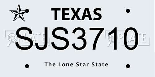 SJS3710 Texas License Plate