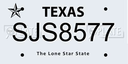 SJS8577 Texas License Plate