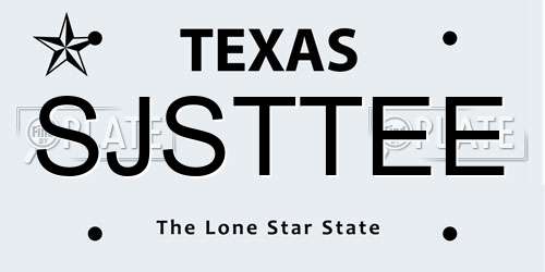 SJSTTEE Texas License Plate