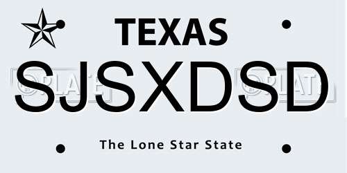 SJSXDSD Texas License Plate