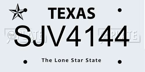 SJV4144 Texas License Plate
