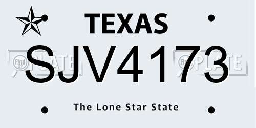 SJV4173 Texas License Plate