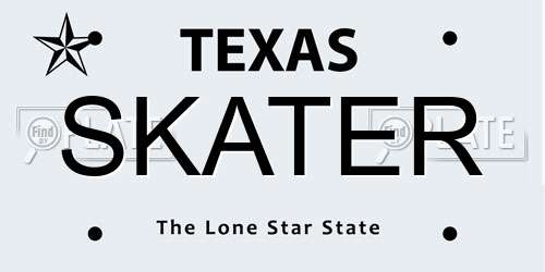 SKATER Texas License Plate