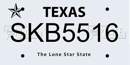 SKB5516 Texas License Plate