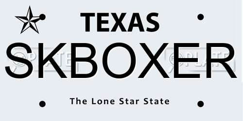 SKBOXER Texas License Plate