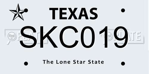 SKC019 Texas License Plate