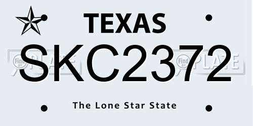 SKC2372 Texas License Plate
