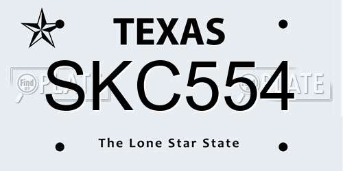 SKC554 Texas License Plate