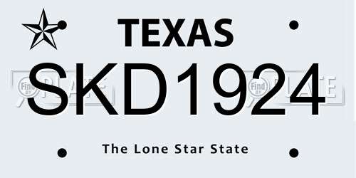 SKD1924 Texas License Plate