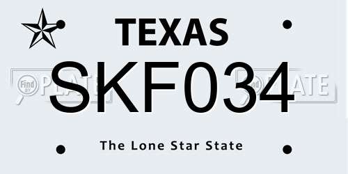 SKF034 Texas License Plate