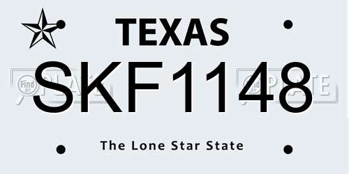 SKF1148 Texas License Plate