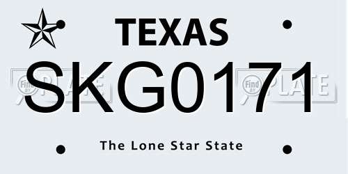 SKG0171 Texas License Plate