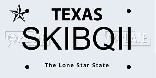 SKIBQII Texas License Plate