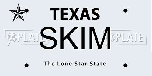 SKIM Texas License Plate