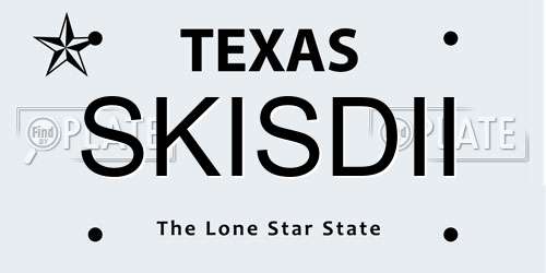 SKISDII Texas License Plate