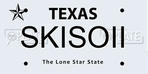 SKISOII Texas License Plate