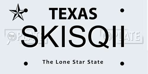 SKISQII Texas License Plate