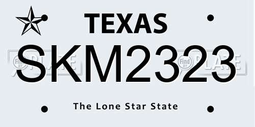 SKM2323 Texas License Plate