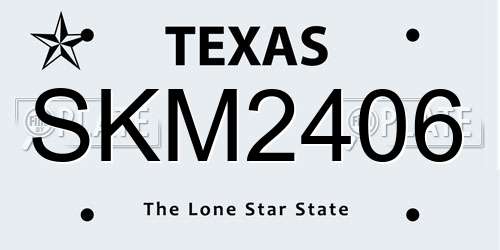 SKM2406 Texas License Plate
