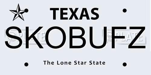 SKOBUFZ Texas License Plate