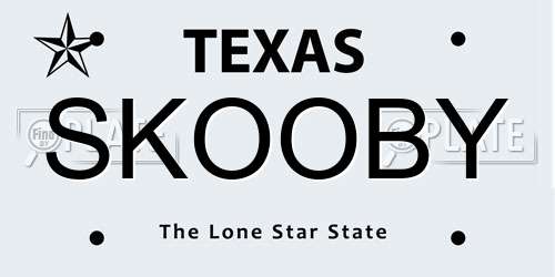 SKOOBY Texas License Plate